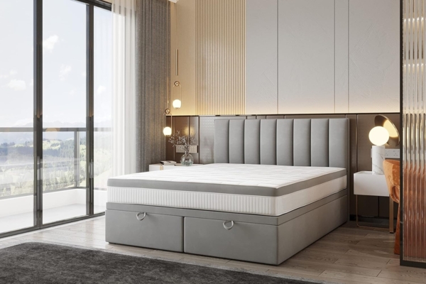 TRADA Boxspringbett BOND mit Taschenmatratze - Elegant Polsterbett mit Zwei Bettkasten (Bett + Materatze), mit zwei Bettkasten - mit Funktion, die das Bettenmachen erleichtert Bild 5