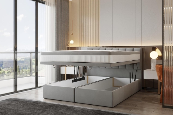 TRADA Boxspringbett BOND mit Taschenmatratze - Elegant Polsterbett mit Zwei Bettkasten (Bett + Materatze), mit zwei Bettkasten - mit Funktion, die das Bettenmachen erleichtert Bild 3