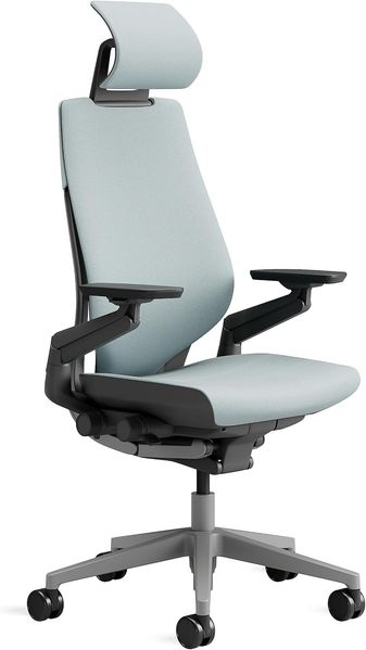Steelcase Gesture Bürostuhl mit Bezug in Sturmhorizont mit Kopfstütze