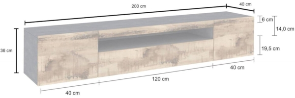 Dmora Linearer Schreibtisch mit drei Schubladen, Eichenfarbe, Maße 120 x 72 x 48 cm Bild 3