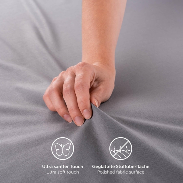 Blumtal® Premium Topper Spannbettlaken 140x200 cm Jersey im 2er Set - OEKO-TEX zertifiziertes Bettlaken 140x200 Baumwolle 100% - Spannbetttuch 140x200 Topper bis 10cm Höhe - Bettlaken für Topper - Weiß Bild 5