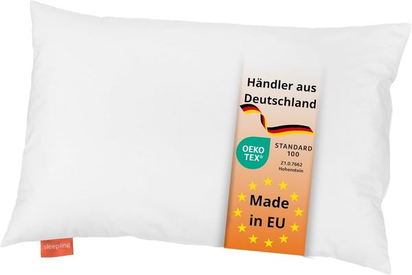 sleepling Kopfkissen Kinderkopfkissen, Füllung: 100% Hohlfaserkugeln, Bezug: Baumwolle, Seitenschläfer, Bauschschläfer, Rückenschläfer, 1x Kopfkissen, für Kinder