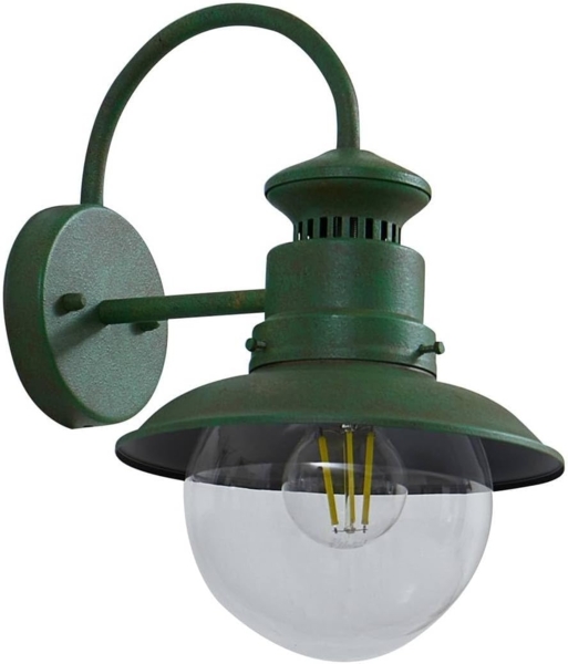 Lindby Außen-Wandleuchte Celinor, Metall, Grün IP44, 1 x 15 W LED