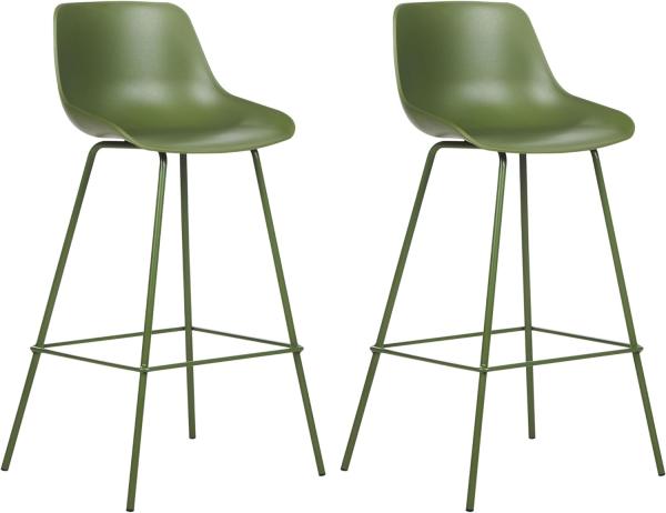 Set mit 2 Barstühlen EMMET Grün