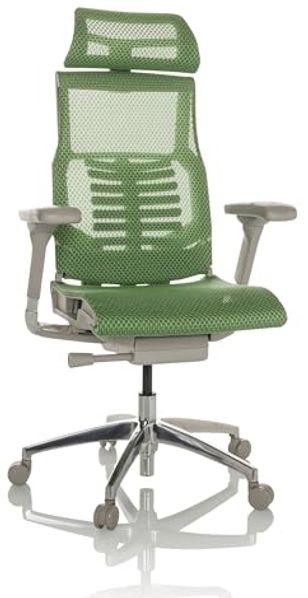 hjh OFFICE Profi Bürostuhl DYNAFIT II G Netz ergonomischer Drehstuhl mit Flexibler Lordosenstütze, Grün, 652283
