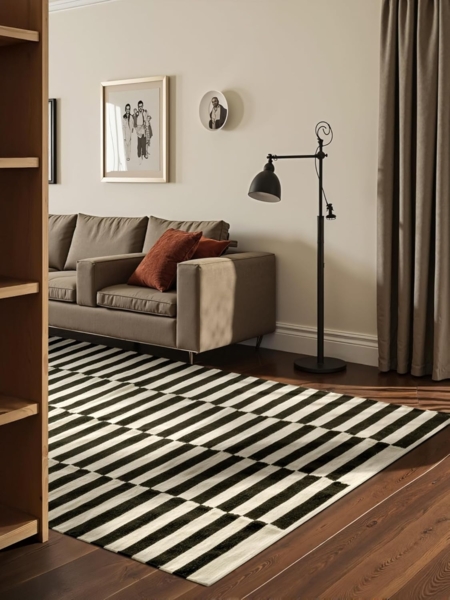 HANSE Home Wollteppich Donna, rechteckig, Höhe: 5 mm, handgewebt, Wolle, Natur, Läufer, Wohnzimmer, Schlafzimmer, Streifen