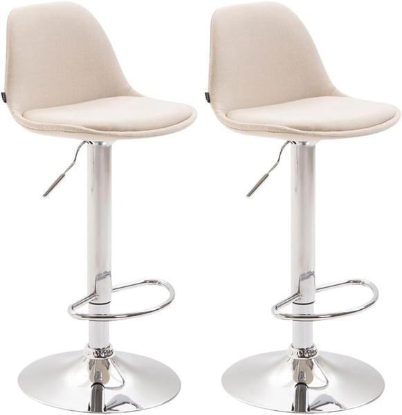 2er Set Barhocker Kiel Stoff, creme