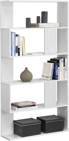 Bücherregal Aneby 159x80x24cm mit 5 Ablageflächen Weiß [en. casa]