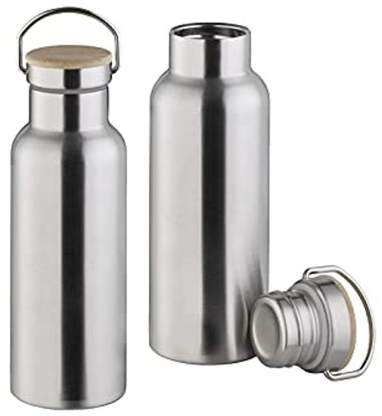 2-er Set Trinkflaschen Edelstahl, Thermosflaschen 500ml mit Schraubverschluss