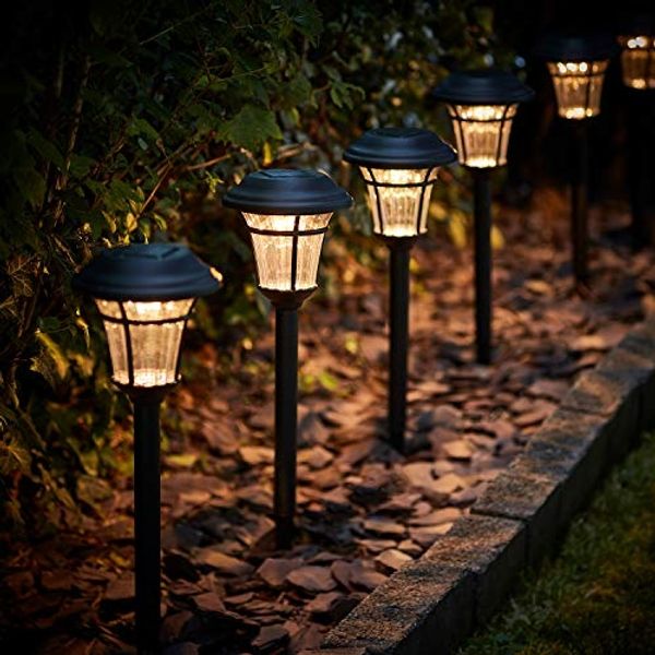Lights4fun LED Gartenleuchte 6er Set Richmond Solar Stableuchten