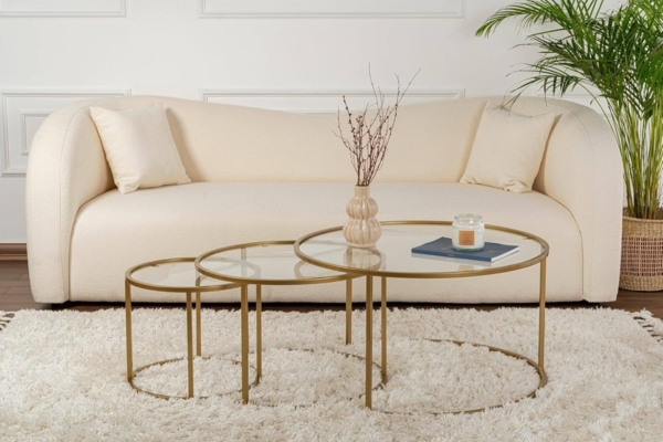 Dmora Couchtisch Carugate, rund, 80 x 80 x 43h cm, Gold