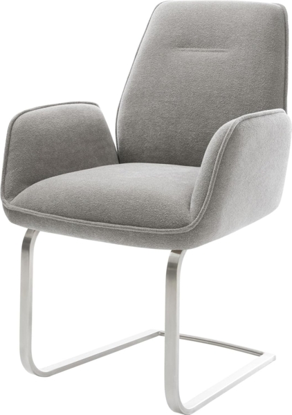 Freischwinger Zoa-Flex Strukturstoff Soft Grau Freischwinger flach Edelstahl Taschenfederkern