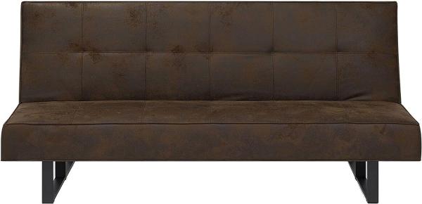 Schlafsofa 3-Sitzer Lederoptik braun 189 cm DERBY