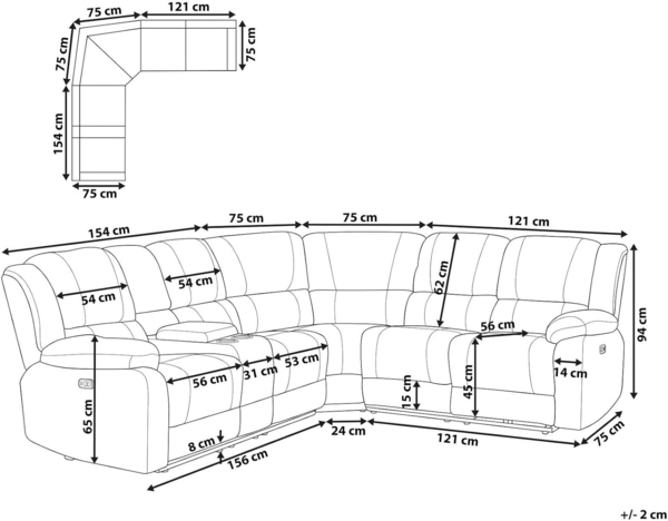 Ecksofa ROKKE Stoff Taupe Linksseitig Bild 3