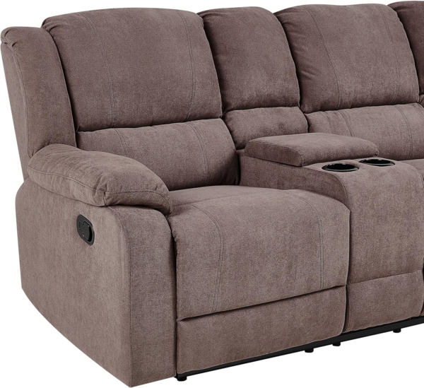 Ecksofa ROKKE Stoff Taupe Linksseitig Bild 8