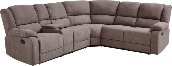 Ecksofa ROKKE Stoff Taupe Linksseitig Bild 5