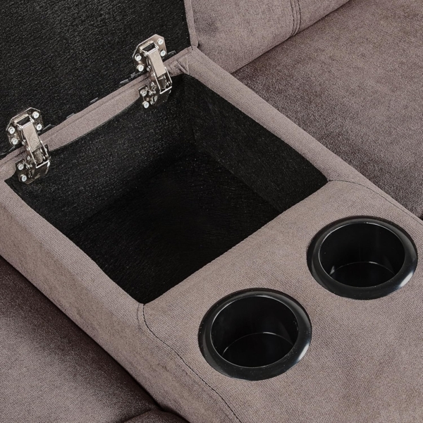 Ecksofa ROKKE Stoff Taupe Linksseitig Bild 9