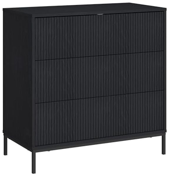 Kommode Nykapin 80x80x40 cm Schwarz [en. casa] Bild 4