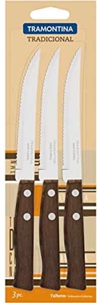 Tramontina Steakmesser Set TRADICIONAL, 3 Stück mit edlen Naturholz-Griffen, rostfreier Edelstahl Bild 7