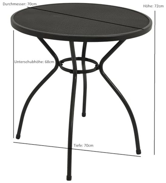 DEGAMO Gartentisch CLASSIC, 70cm rund, Stahl + Streckmetall anthrazit Bild 2
