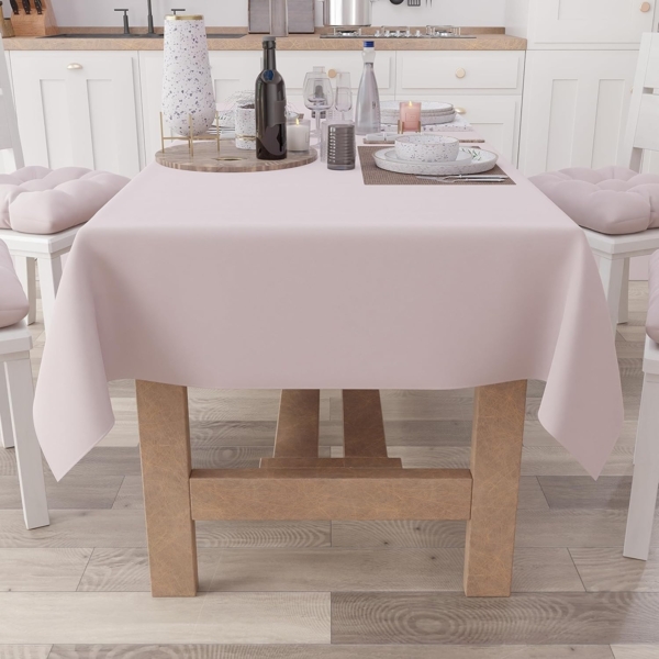 PETTI Artigiani Italiani - Rechteckige Tischdecke, Elegante Tischdecke, einfarbige Tischdecke aus Baumwolle, Küchentischdecke, rosa Tischdecke für 6 Plätze (140x180 cm), 100% Made in Italy Bild 2