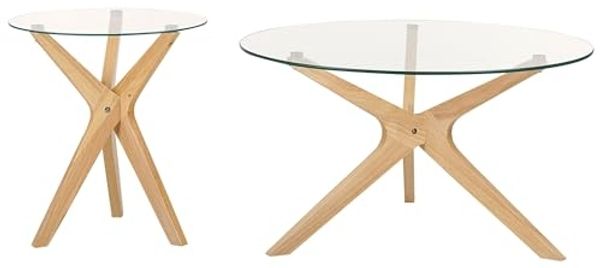 Tisch Set VALLEY 2er Set Heller Holzfarbton
