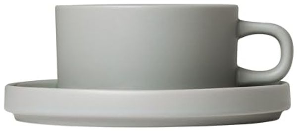 Blomus Pilar Set 2 Teetassen, Tasse, Becher, Trinkgefäß, Keramik, Mirage Grey, 170 ml, 63912