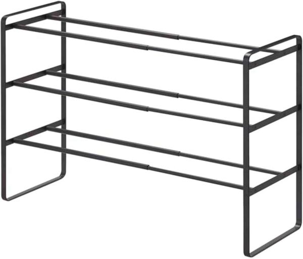 Yamazaki Schuhregal "Tower" aus Metall, klein, minimalistisch, ausziehbar 41-70 x 46 x 25 cm, platzsparend, Schuhständer, Schuhablage, erweiterbar