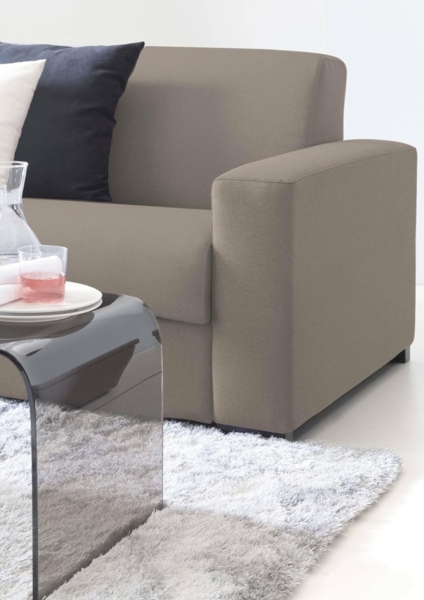 Talamo Italia Schlafsofa Elisabetta 2Sitzen Large,Wohnzimmersofa,Made in Italy,Drehbare Öffnung mit Matratze und Netz inklusive,aus gepolstertem Stoff, schmalen Armlehnen,cm:180x95h90,FarbeTaubengrau Bild 5