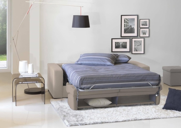 Talamo Italia Schlafsofa Elisabetta 2Sitzen Large,Wohnzimmersofa,Made in Italy,Drehbare Öffnung mit Matratze und Netz inklusive,aus gepolstertem Stoff, schmalen Armlehnen,cm:180x95h90,FarbeTaubengrau Bild 4