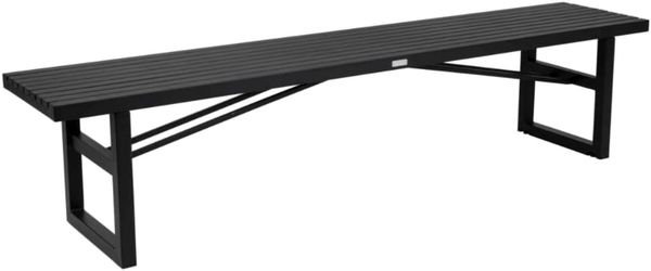 Gartenbank Vevi aus Aluminium 200 cm, Schwarz