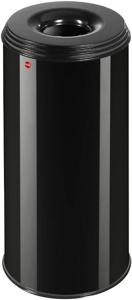 Hailo flammenlöschender Papierkorb ProfiLine Safe XL, Abfalleimer, Mülleimer, Stahlblech, Schwarz, 45 L, 0950-732