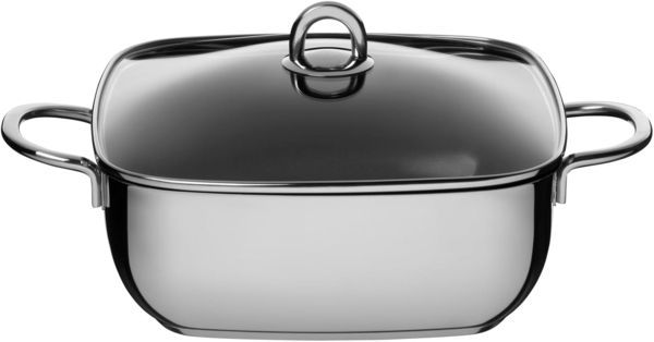 Silit 'Silit Studio' Schmorkasserolle mit Glasdeckel, Edelstahl silber, 29x29 cm