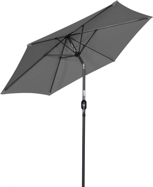 Angel Living Sonnenschirm Ø 270 cm, UV-Schutz 50+, Rund, Stahl und Polyester, 6 Stabile Rippen,Neigefunktion,Abnehmbares waschbares Verdeck
