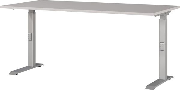 Germania Schreibtisch 7911-643, in Kaschmir/Silber, me. höheneinst, 160 x 91 x 80 cm (BxHxT)