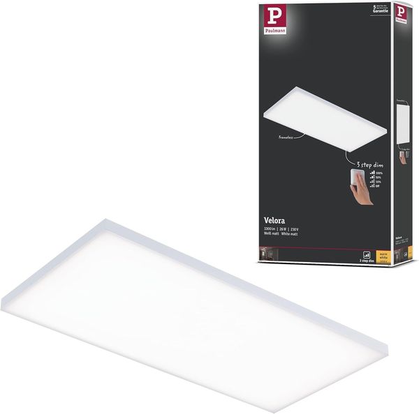 Paulmann No. 79823 LED Panel Velora 595x295 mm 26W Weiß 3-Stufen-dimmbar