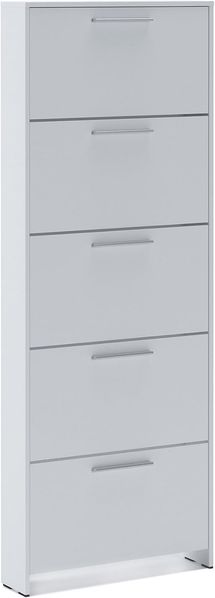 Dmora - Schuhschrank Caspio, Schuhregal, Mehrzweck-Eingangsgarderobe, Möbel für Schuhe, 69x17h187 cm, Weiß Bild 3