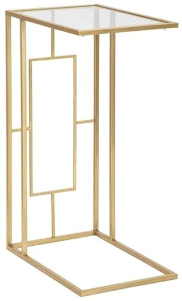 Beistelltisch mit Glasplatte, H. 60 cm