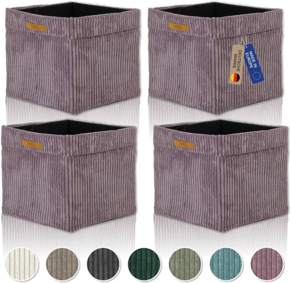Lycce Regalkorb Kallax Boxen Cord 4er Set altrosa, Aufbewahrungsbox faltbar 33x33x31cm (4 St)