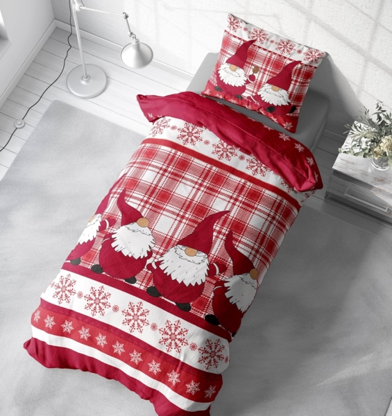 One Home Bettwäsche Winter Thermofleece, Fleece, 2 teilig, Weihnachten Wichtel Christmas, kuschelig flauschig warm weich Modern Bild 5