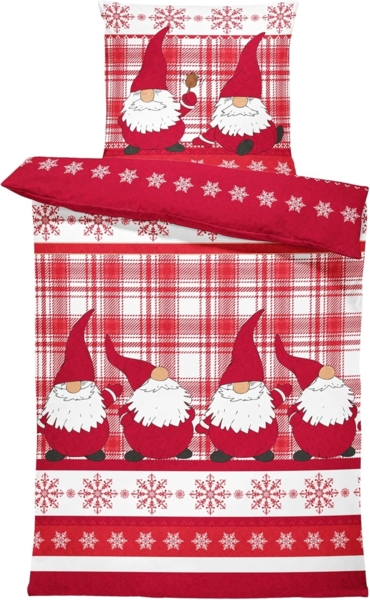 One Home Bettwäsche Winter Thermofleece, Fleece, 2 teilig, Weihnachten Wichtel Christmas, kuschelig flauschig warm weich Modern Bild 2