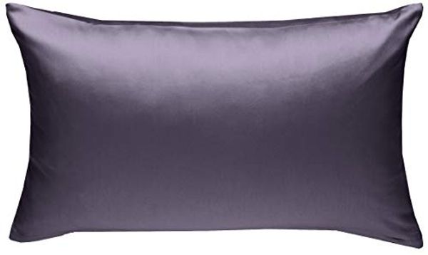Bettwaesche-mit-Stil Mako-Satin / Baumwollsatin Bettwäsche uni / einfarbig lila Kissenbezug 40x60 cm