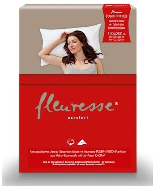 fleuresse Mako-Jersey-Spannlaken Comfort Farbe Taupe 9042 Größe: 200x200 cm Bild 2