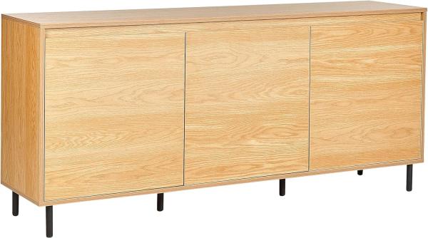 Sideboard heller Holzfarbton schwarz 3 Türen NIKEA