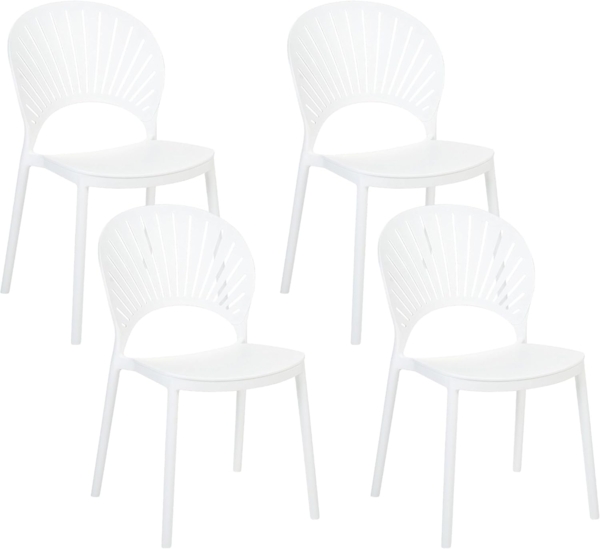 'OSTIA' Esszimmerstuhl 4er Set, Kunststoff, weiß