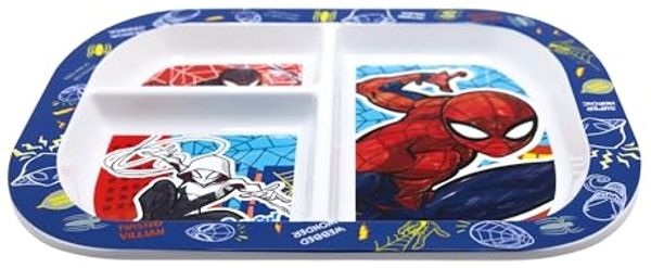 Storline Frühstücksteller Spiderman rechteckig mit 3 Fächern, Mikrowellengeeignet
