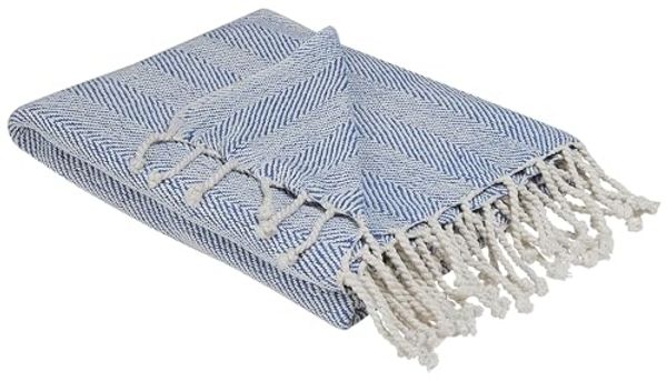 Kuscheldecke TILMI Baumwolle 130 x 160 cm Blau