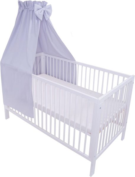 Amilian® Vollstoffhimmel Himmel mit Schleife Betthimmel Grau (Vollstoffhimmel)
