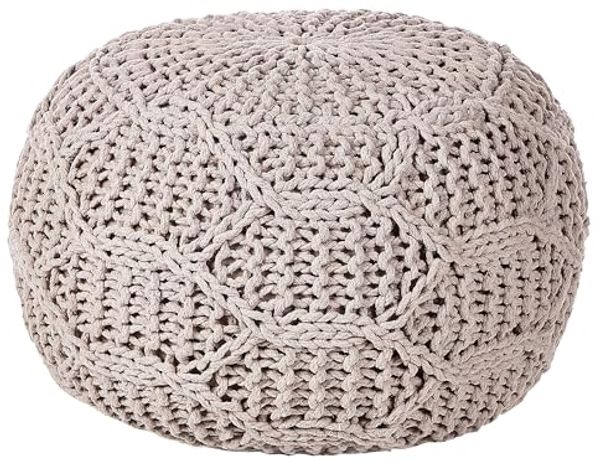 Pouf TRIMAN Taupe Baumwolle 50 cm 50 cm