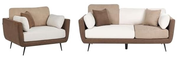 Sofa Set 4-Sitzer BOLGA Stoff Braun